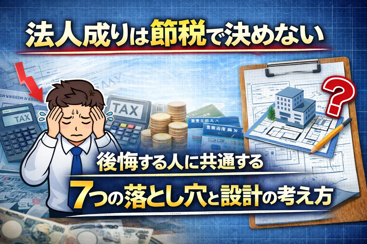 節税だけで法人成りすると後悔する?7つの落とし穴